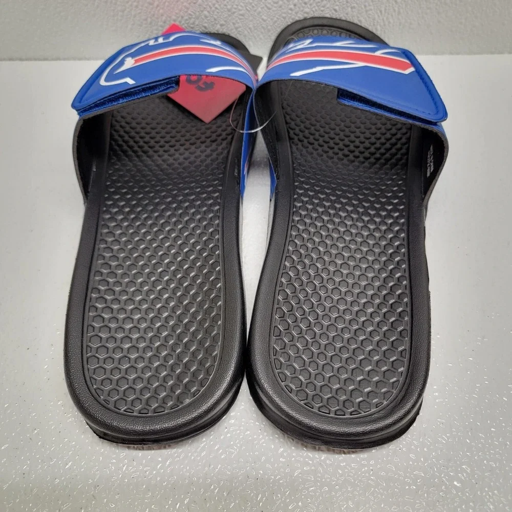 Buffalo Bills NWT Foco NFL Size L‎ Hook & Loop Adjustable Strap Slides Sandal